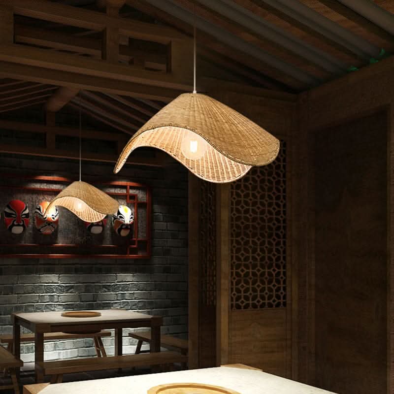 Lightsin Rustic Rattan Handcrafted Pendant Light for Living Room