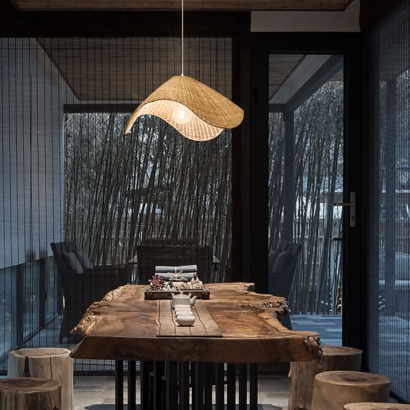 Lightsin Rustic Rattan Handcrafted Pendant Light for Living Room