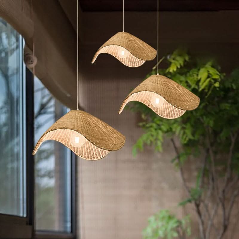 Lightsin Rustic Rattan Handcrafted Pendant Light for Living Room