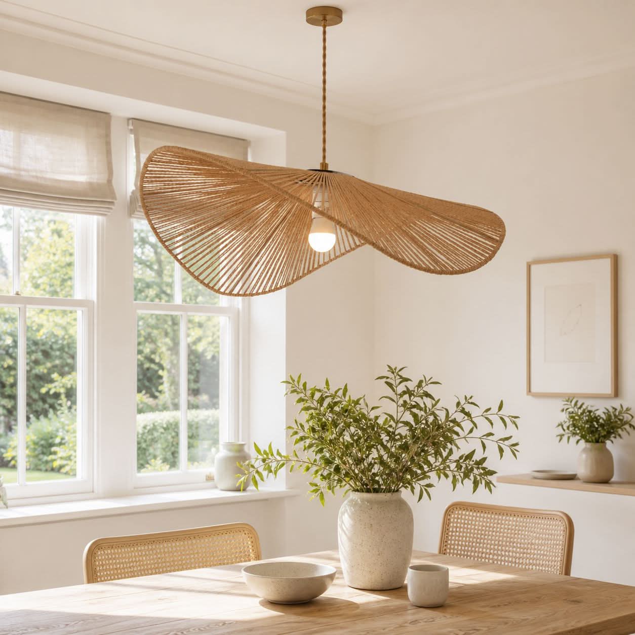 Lightsin Vintage Handwoven Hemp Rope Bedroom Ceiling Lights