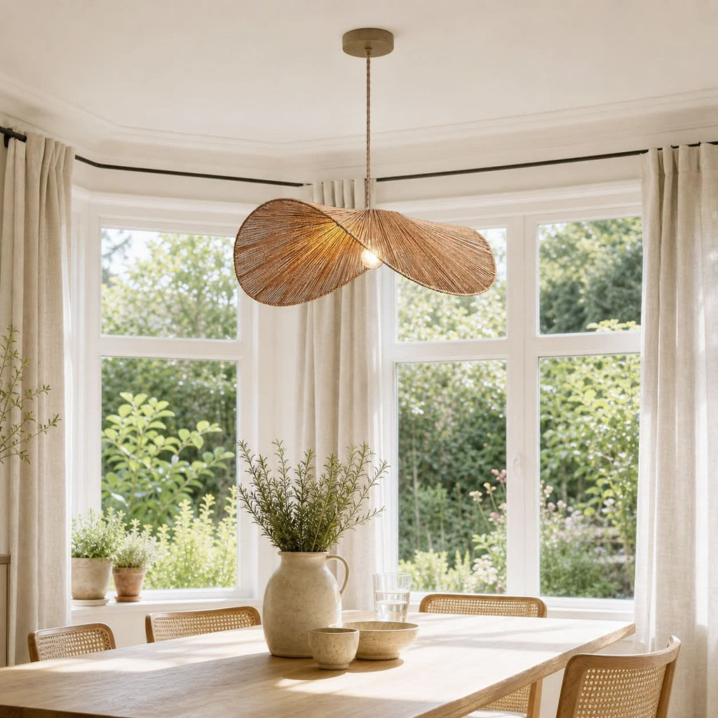 Lightsin Vintage Handwoven Hemp Rope Bedroom Ceiling Lights