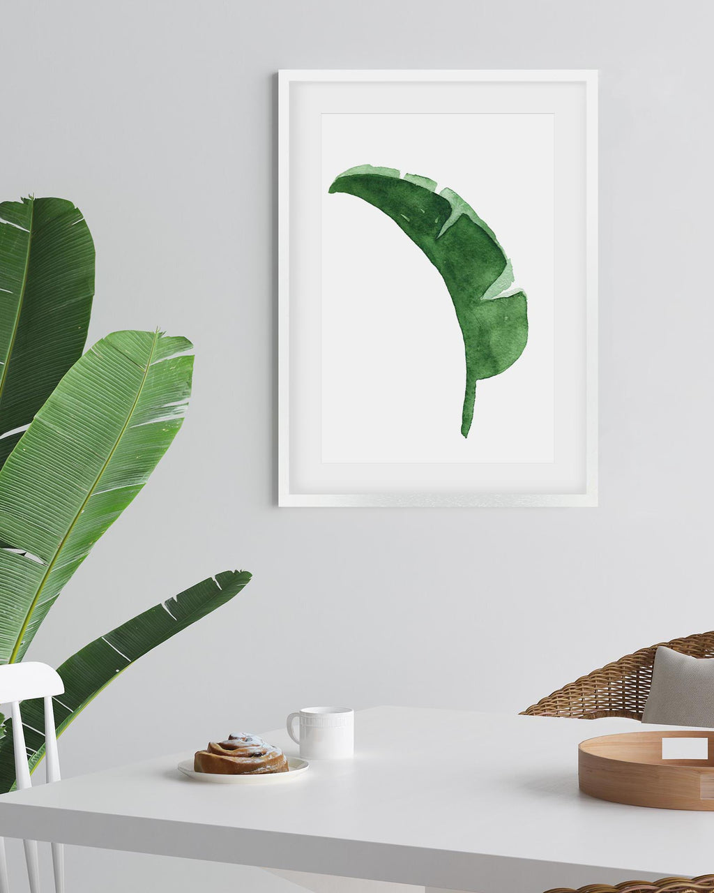 Watercolour Banana Leaf Art Print