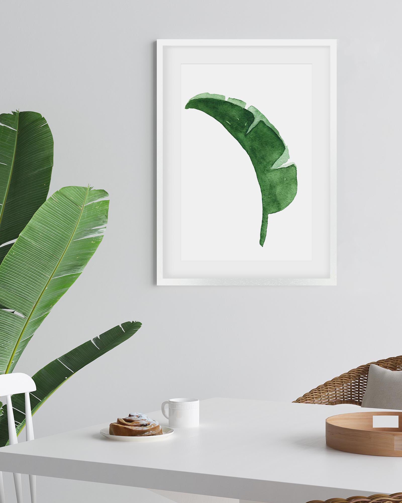 Watercolour Banana Leaf Art Print