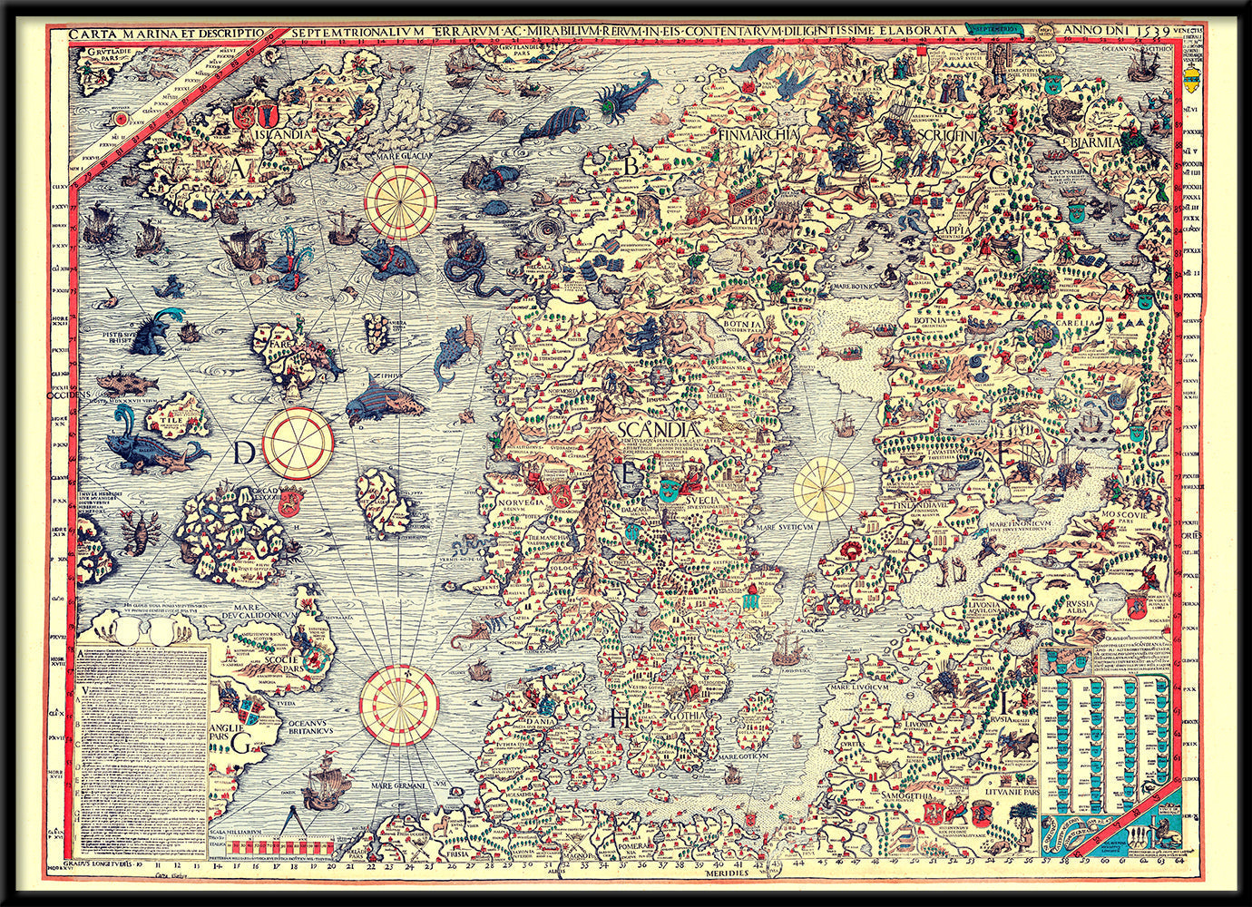Vintage Nautical Map of Scandinavia