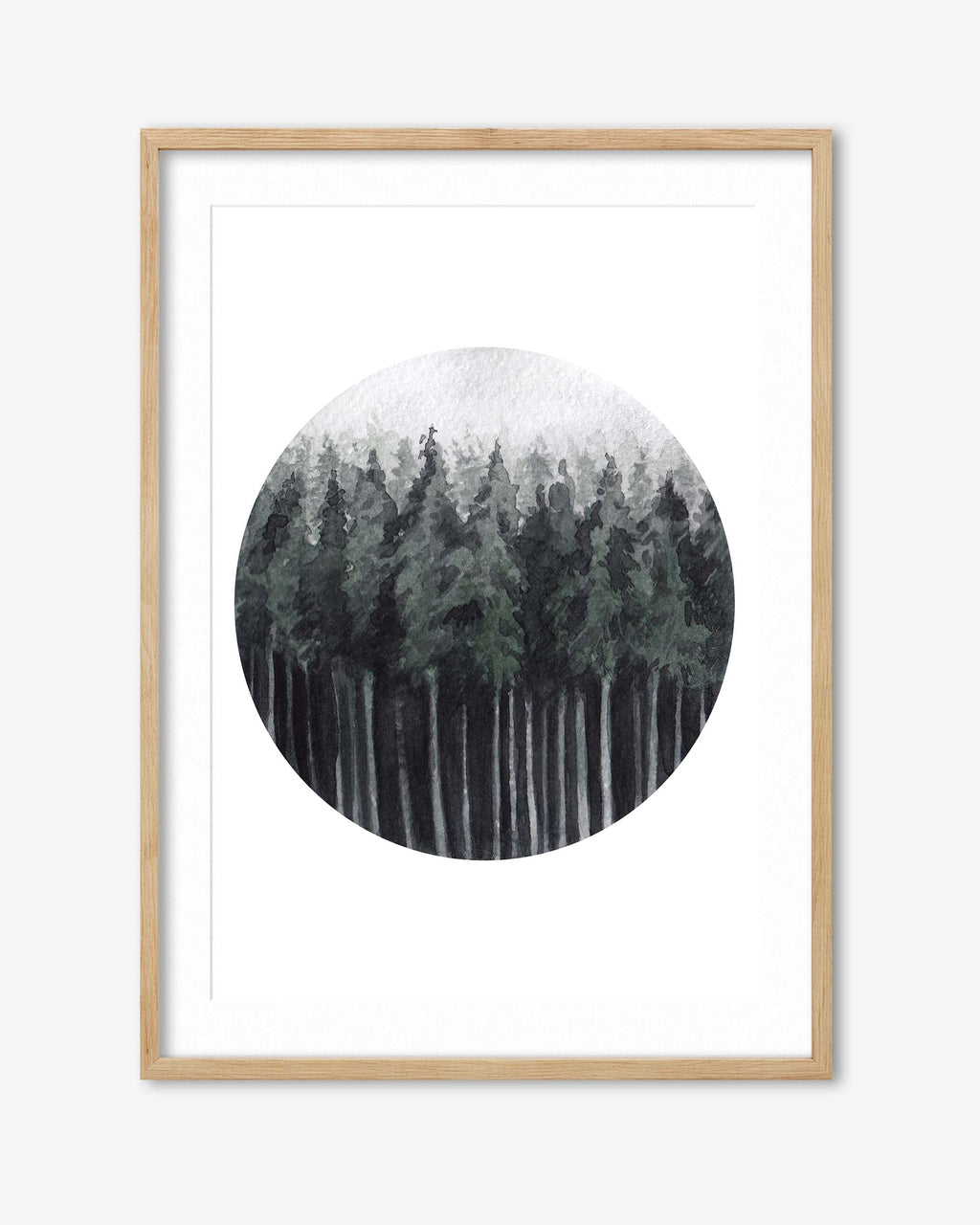 Green Watercolour Forest Art Print