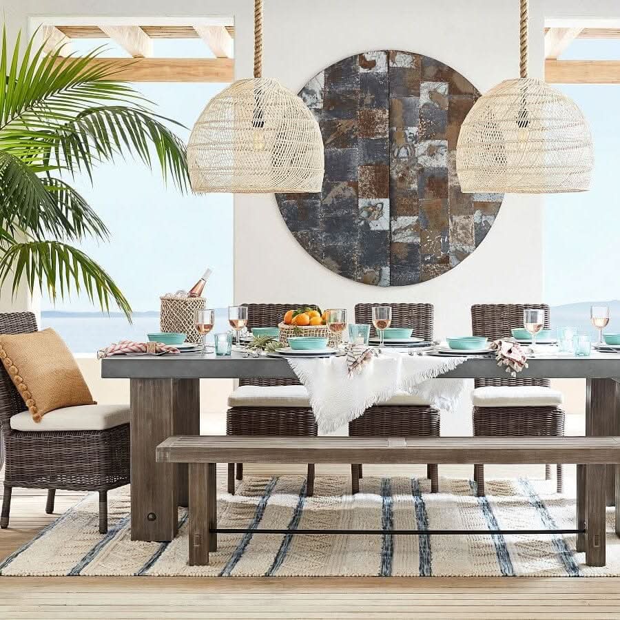 Lightsin Hand-woven Rattan Pendant Lamp for Dining Room Living Room