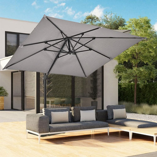 2.5M Cantilever Parasol Grey with Base for Garden