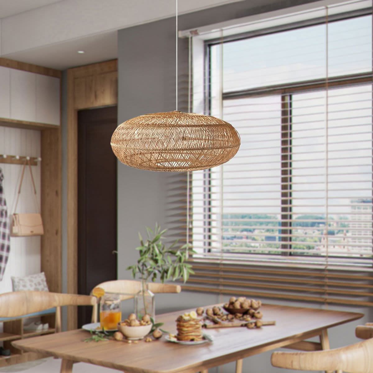 Lightsin Rustic Elegance Rattan Hanging Pendant Light