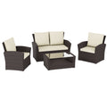 Mylor 4-Seater Rattan Set, Brown