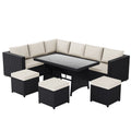 Belgrave 9 Seater Rattan Set, Black