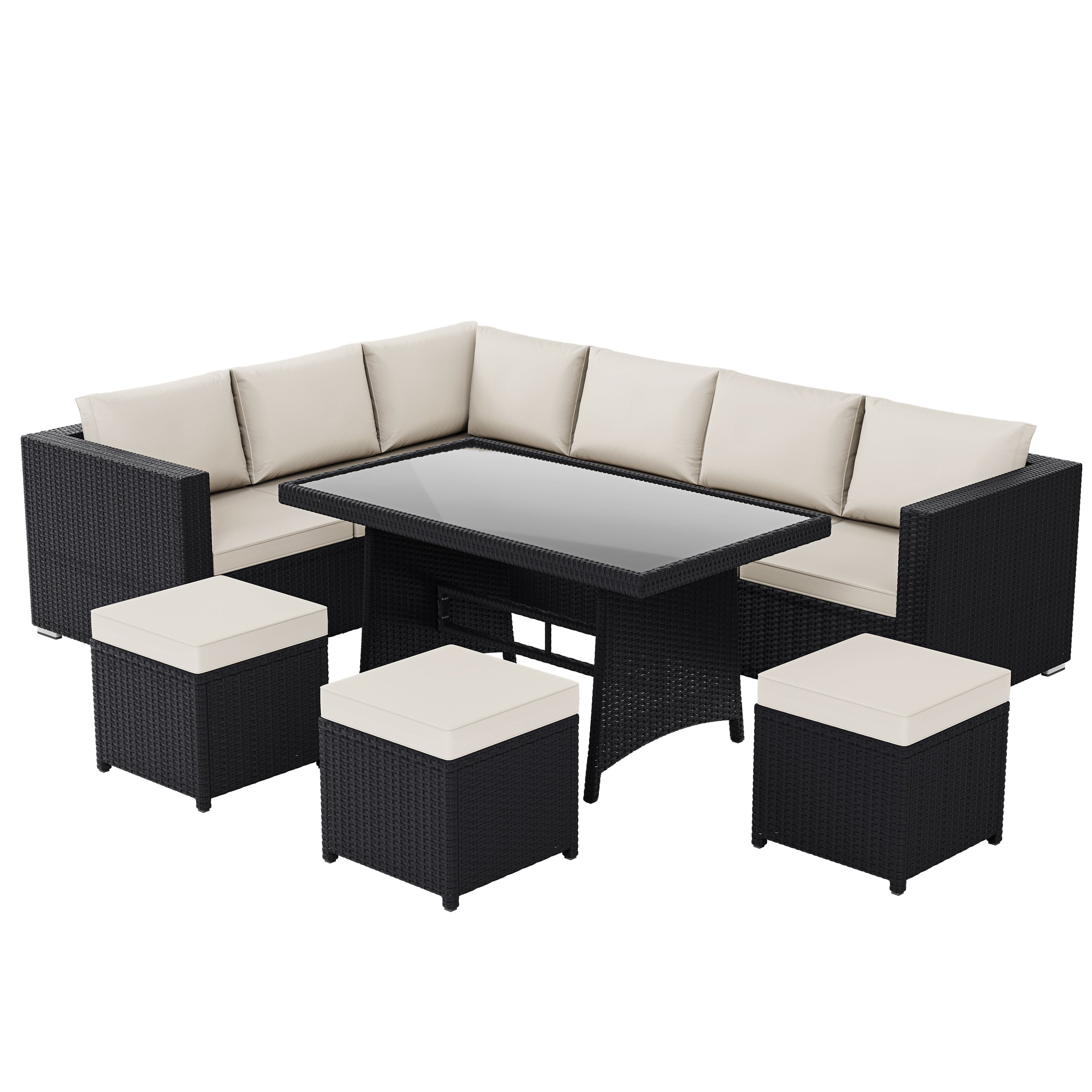 Belgrave 9 Seater Rattan Set, Black