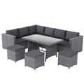 Belgrave 9 Seater Rattan Set, Grey