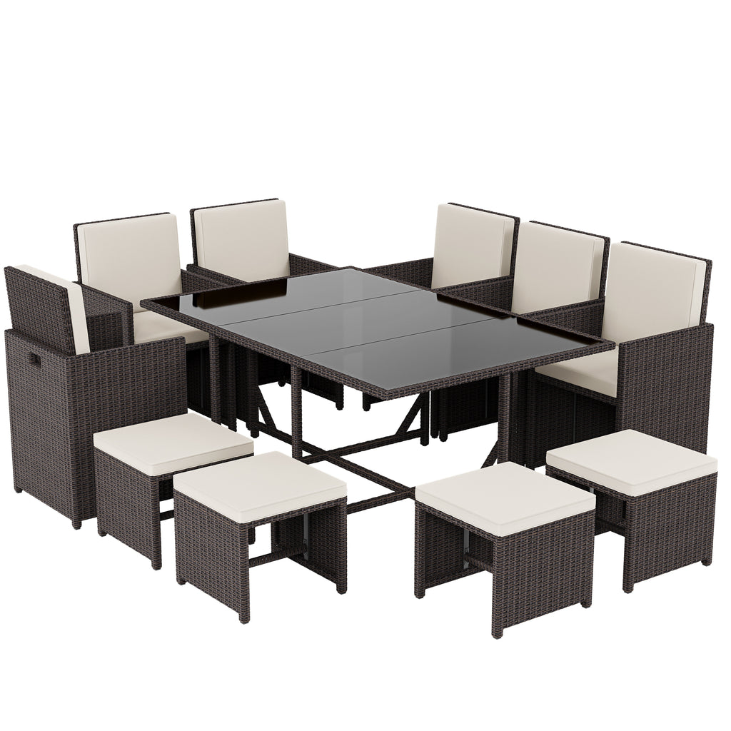 Cuba 8-Seater Rattan Set, Brown