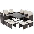 Cuba 8-Seater Rattan Set, Brown