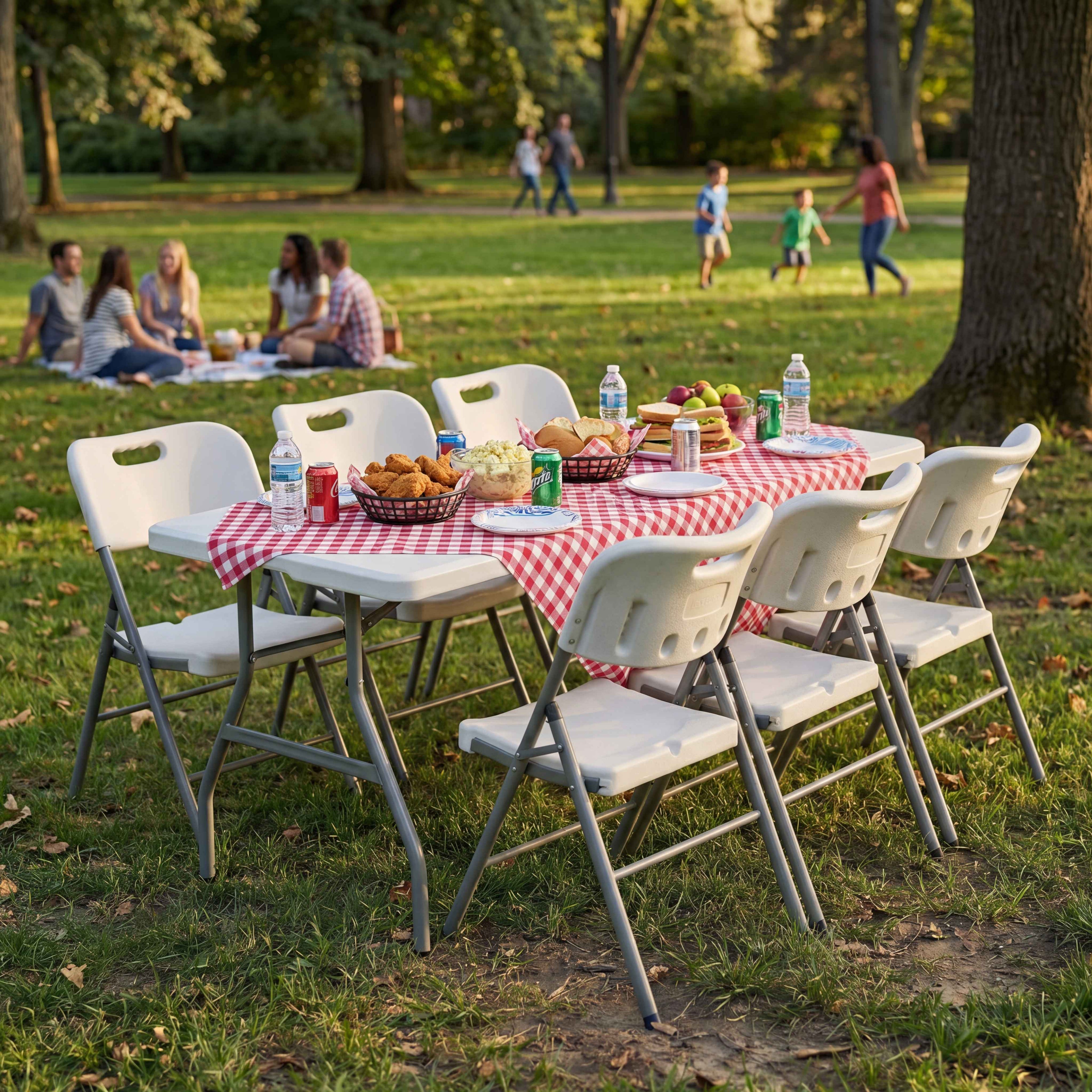 Folding 5ft Table & Set of 6 Folding Chairs