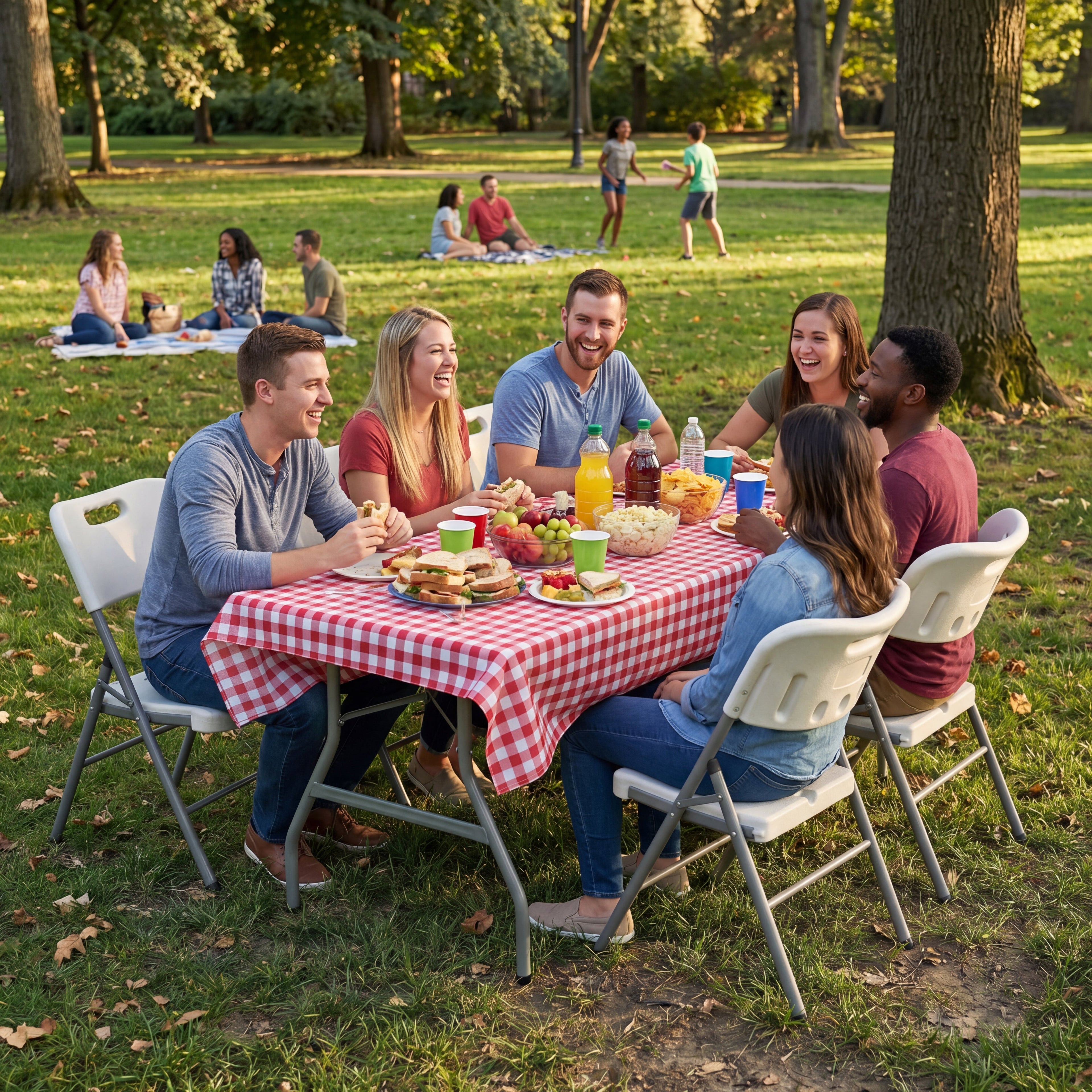 Folding 5ft Table & Set of 6 Folding Chairs