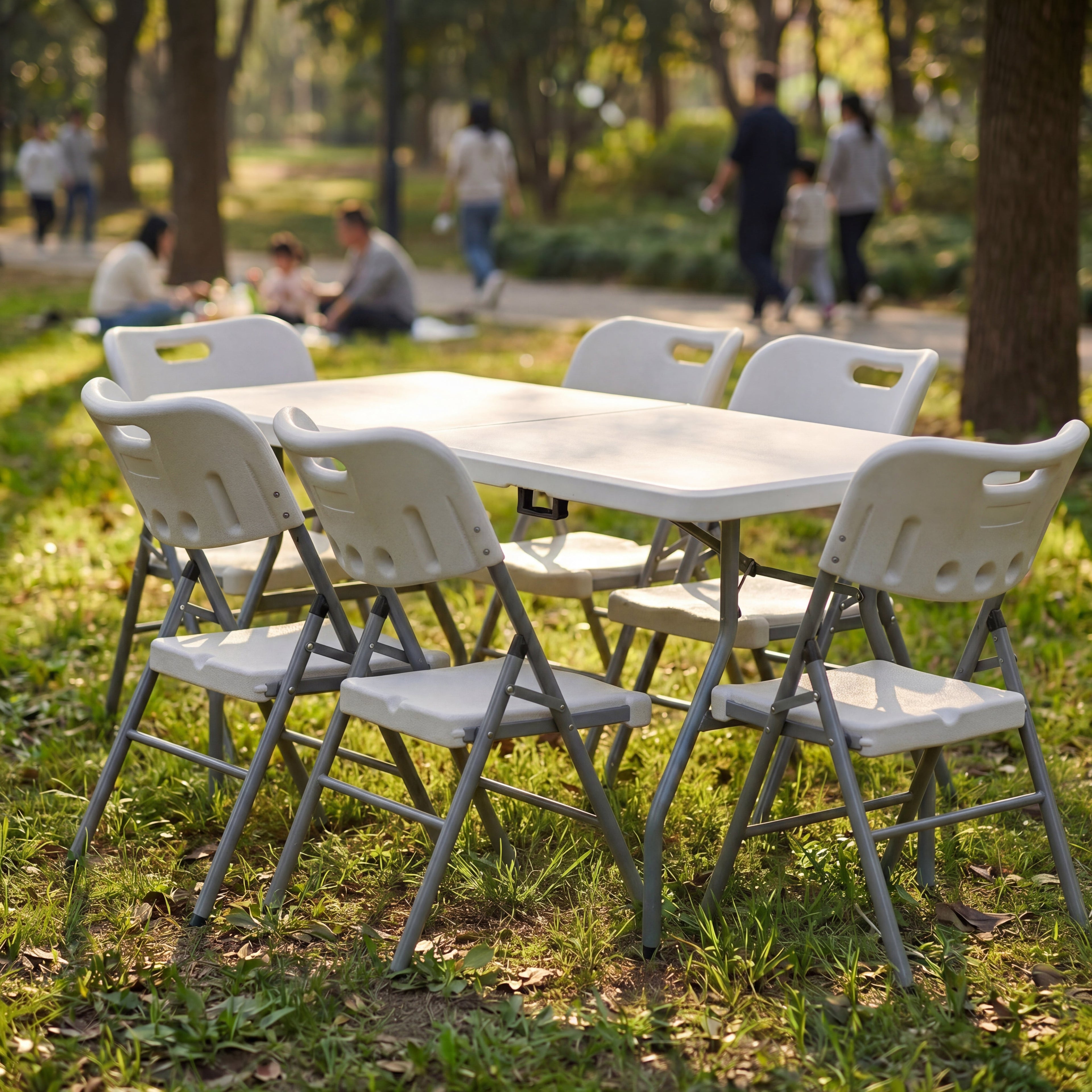 Folding 6ft Table & Set of 6 Folding Chairs