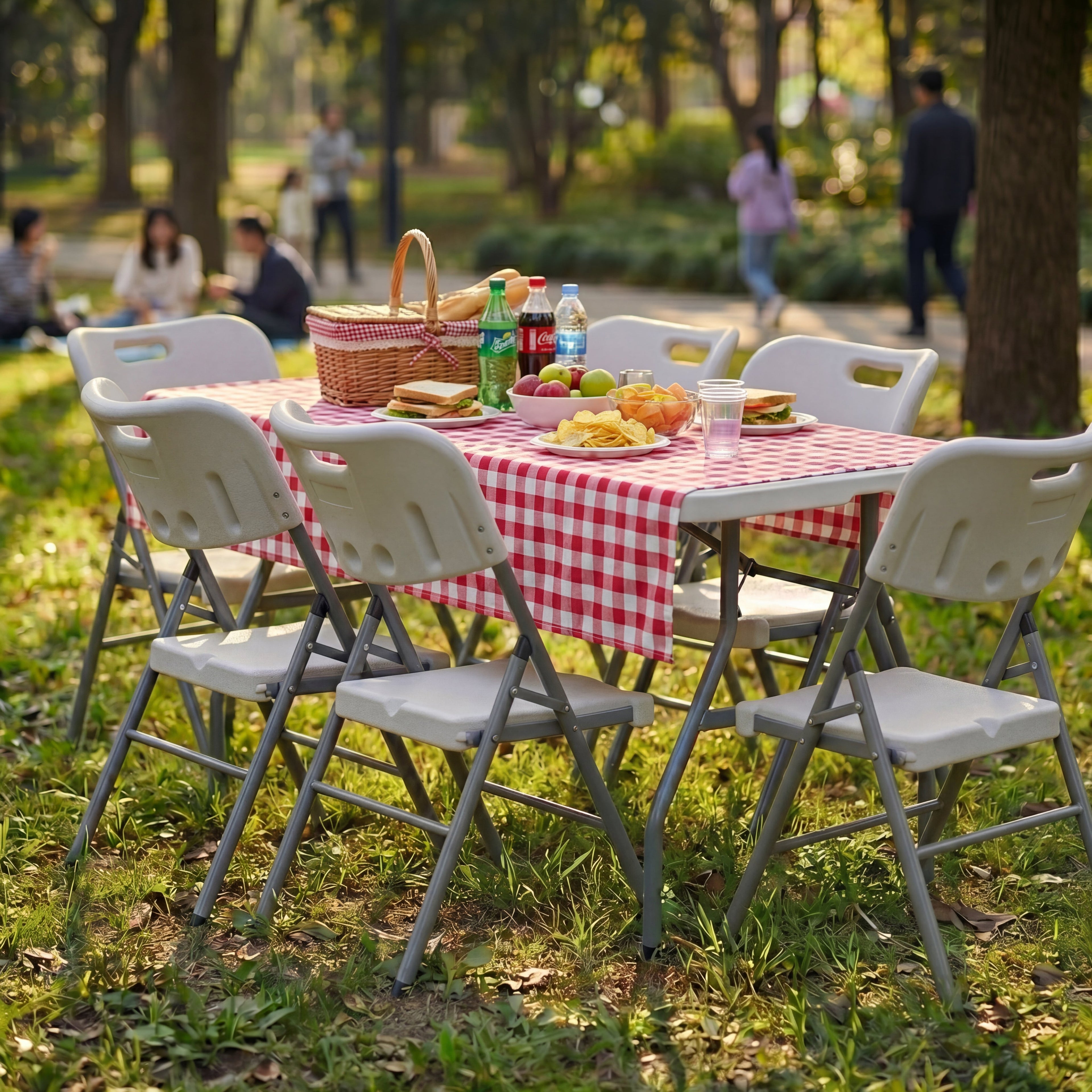 Folding 6ft Table & Set of 6 Folding Chairs