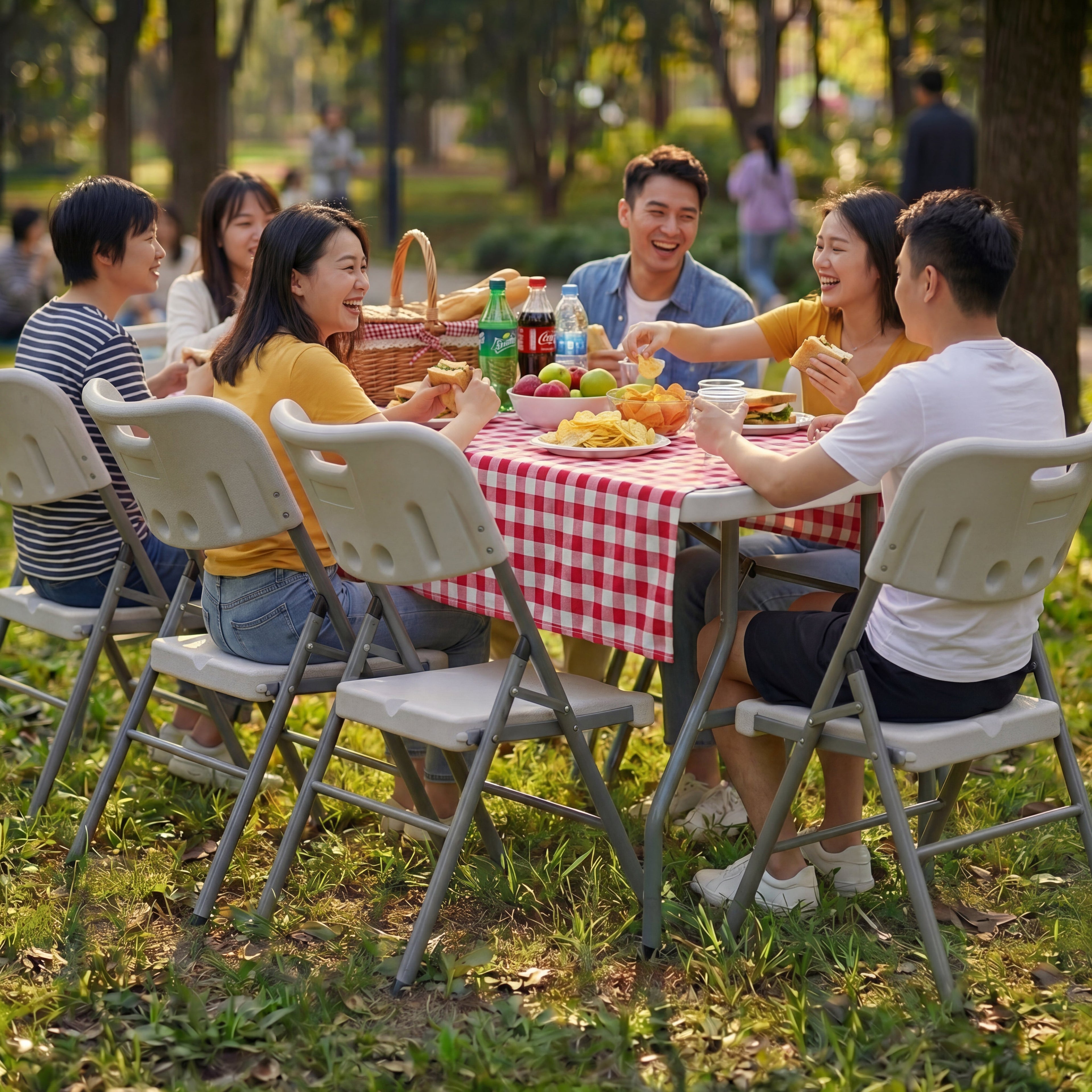 Folding 6ft Table & Set of 6 Folding Chairs