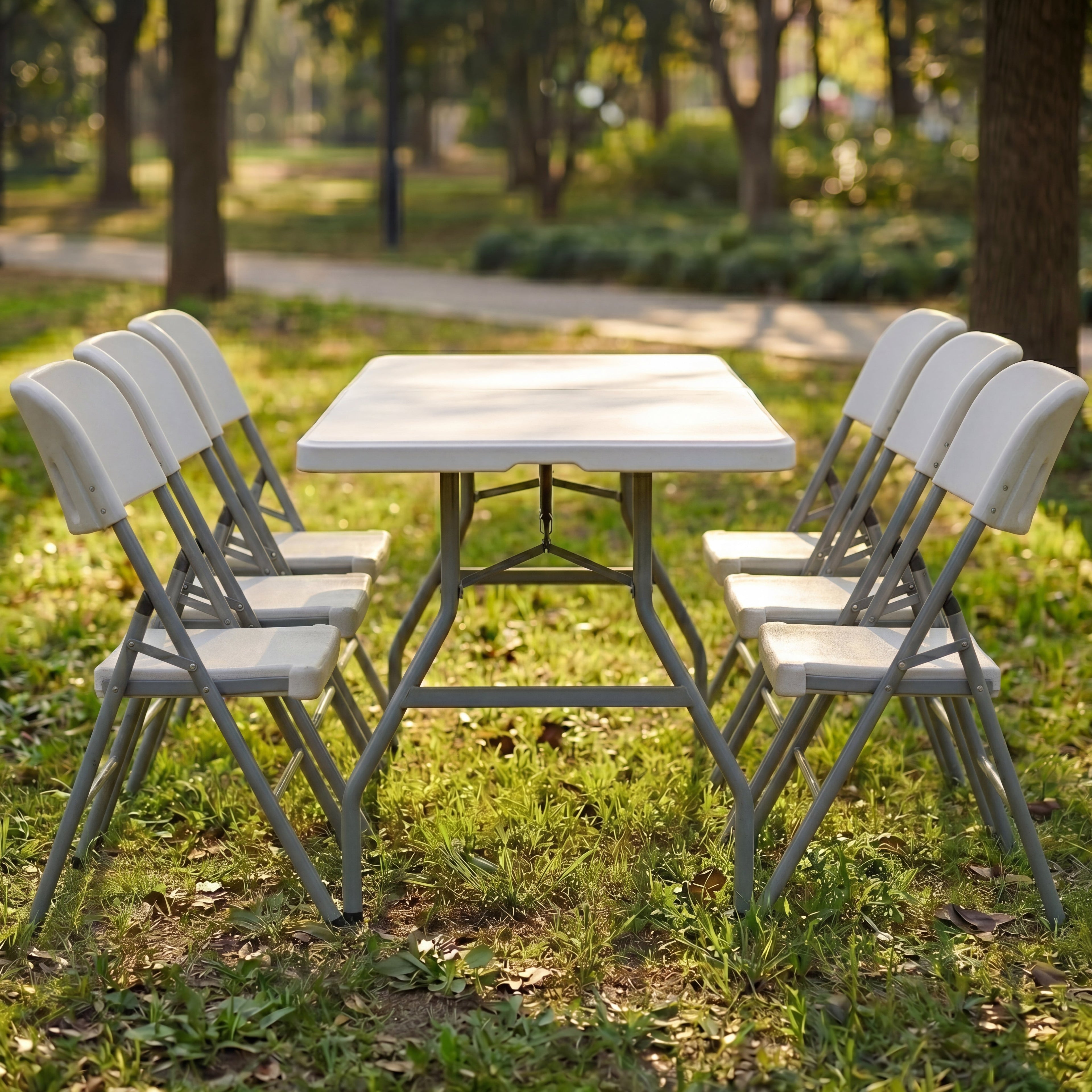 Folding 6ft Table & Set of 6 Folding Chairs
