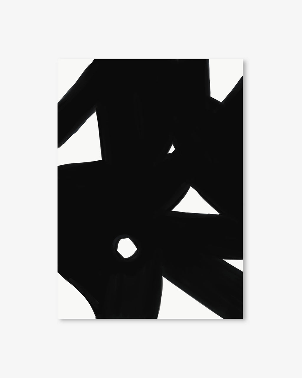 Black Abstract Lines Art Print