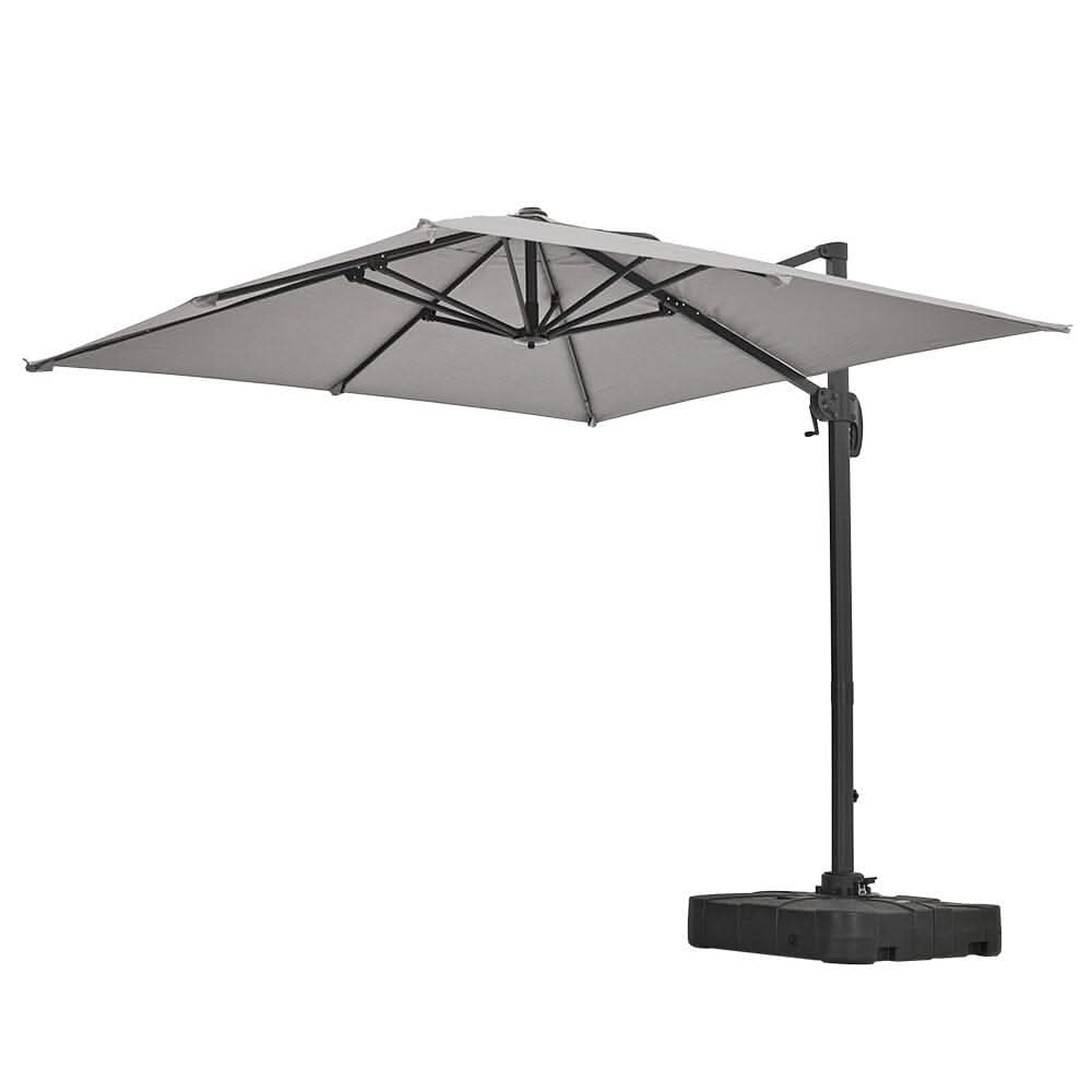2.5M Cantilever Parasol Grey with Base for Garden
