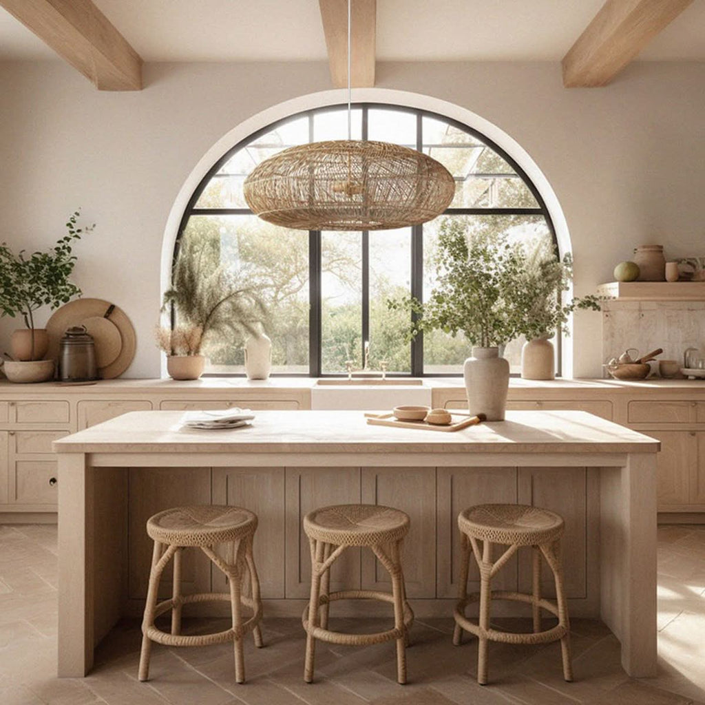 Lightsin Rustic Elegance Rattan Hanging Pendant Light