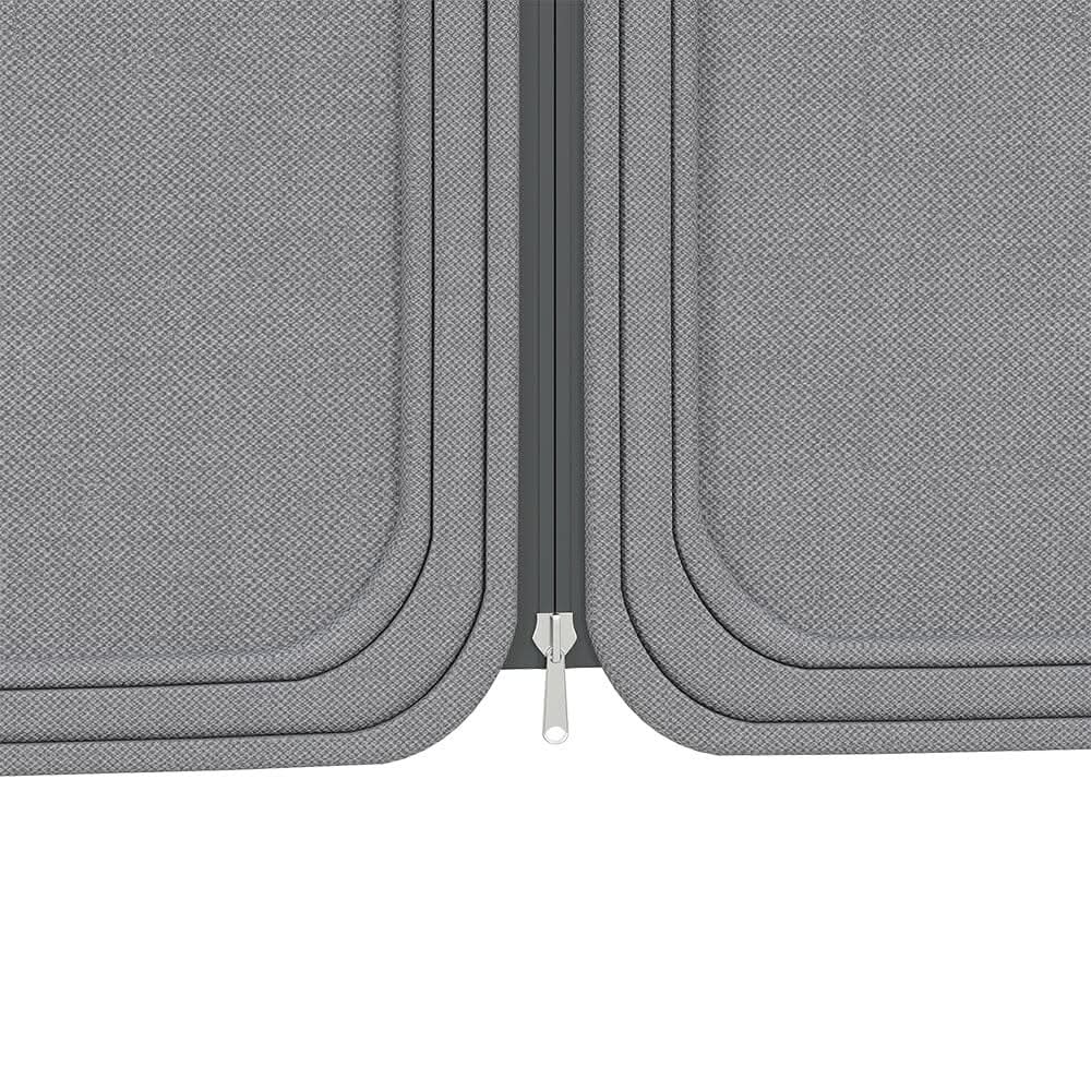 3x3x2.6m / 4x4x2.6m Light Grey / Dark Grey Single Roof Iron Tent with Lights – Square Canopy with Ground Pegs