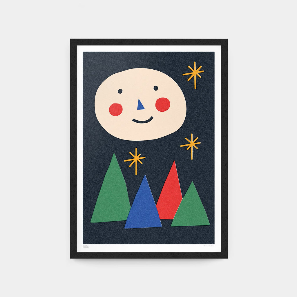 Happy Moon Art Print by Sue Doeksen