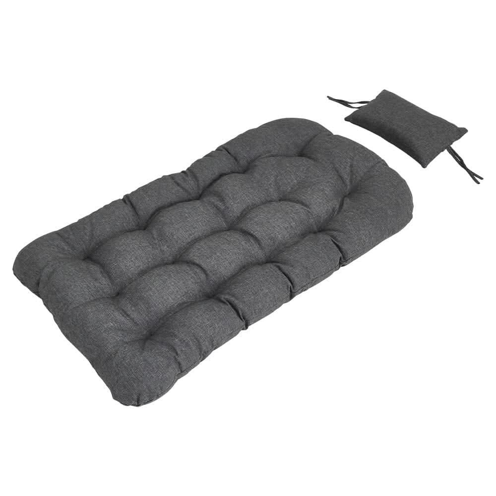 Black Rattan Patio Swing Chairs with Stand and Cushion