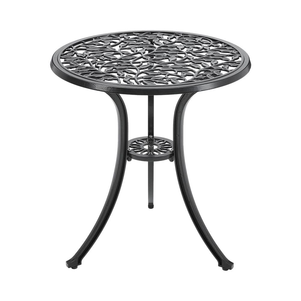 3pcs Black Cast Aluminum Bistro Table and Chairs Set