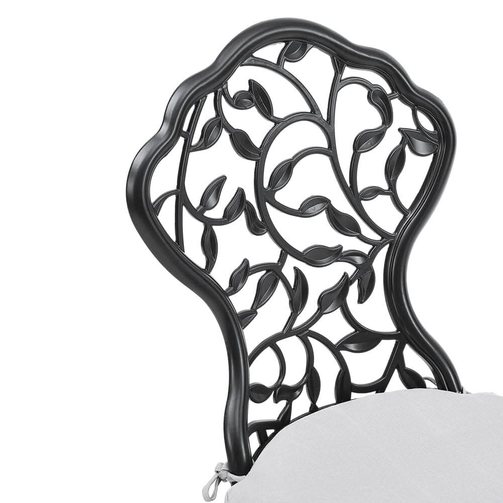 3pcs Black Cast Aluminum Bistro Table and Chairs Set