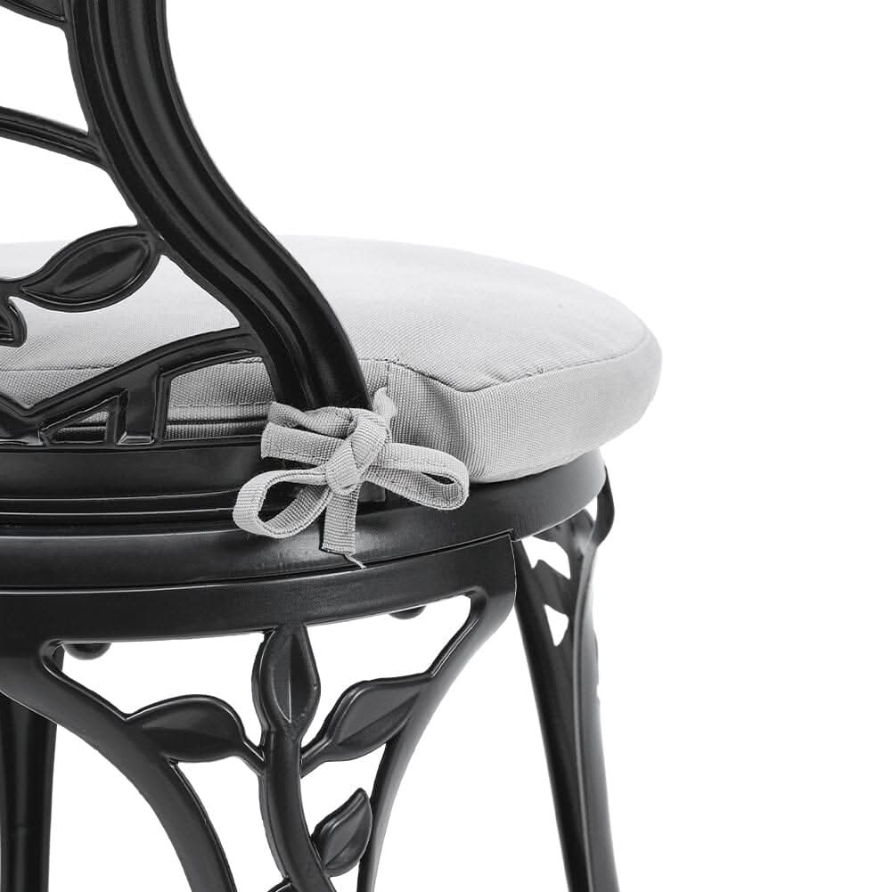 3pcs Black Cast Aluminum Bistro Table and Chairs Set