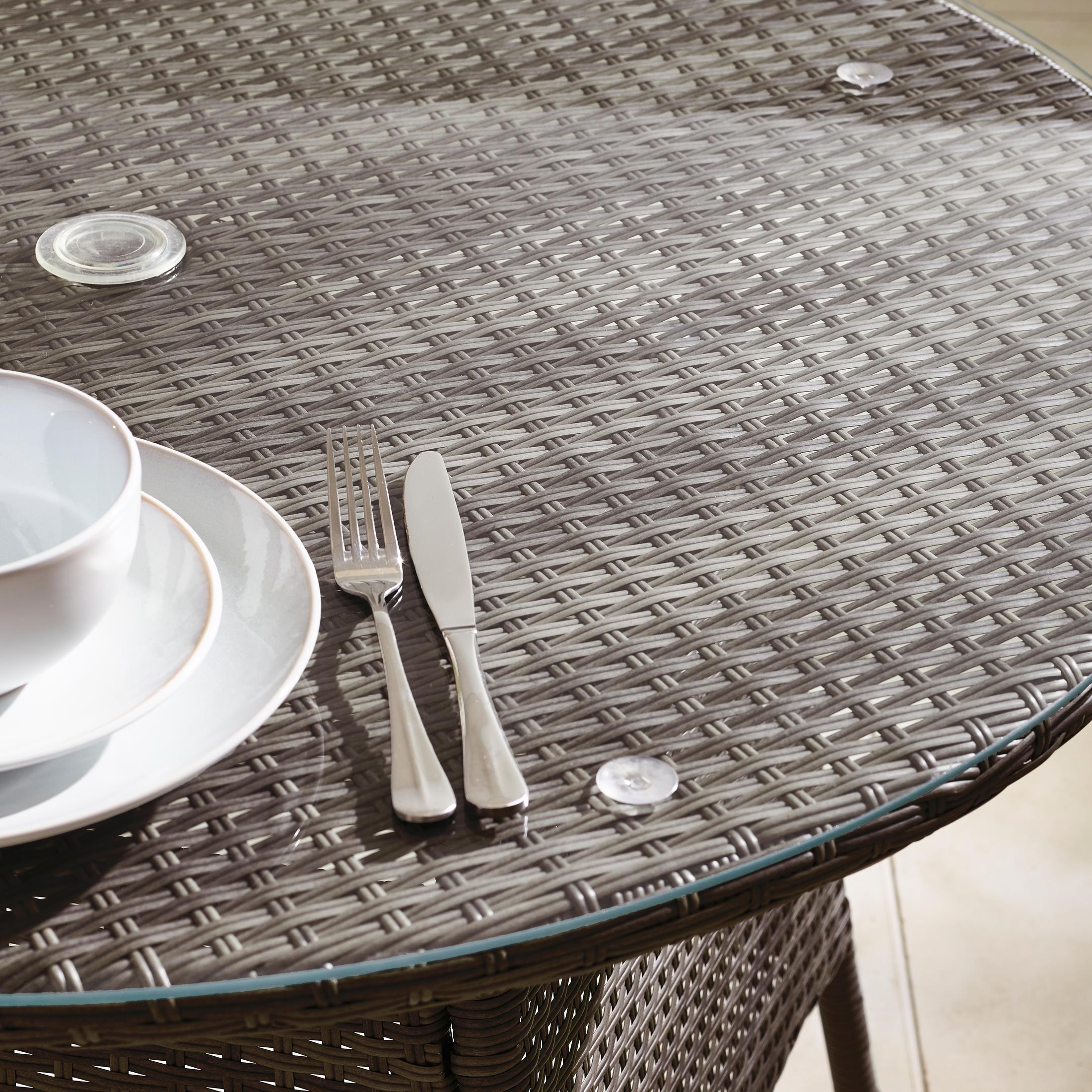 Antigua Brown Rattan 4 Seat Round Table Garden Dining Set