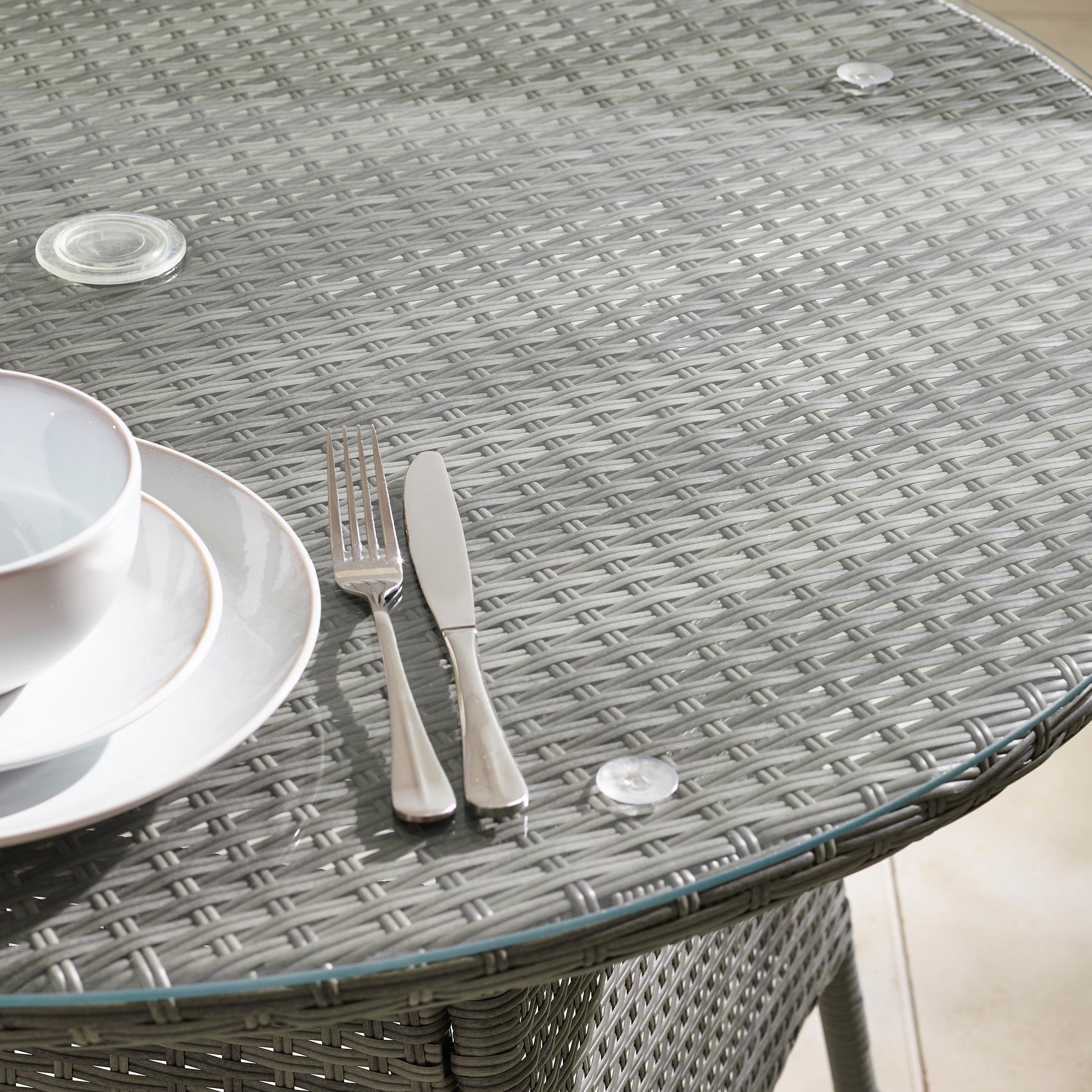 Antigua Grey Rattan 4 Seat Round Table Garden Dining Set