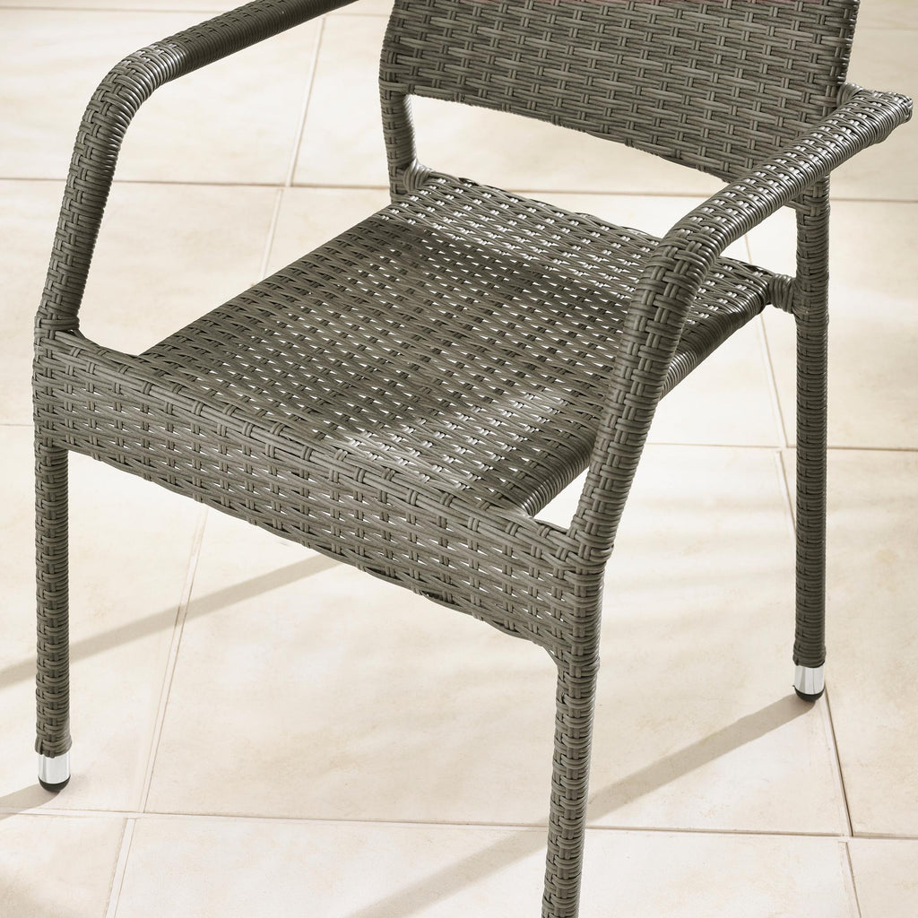 Antigua Grey Rattan 4 Seat Round Table Garden Dining Set