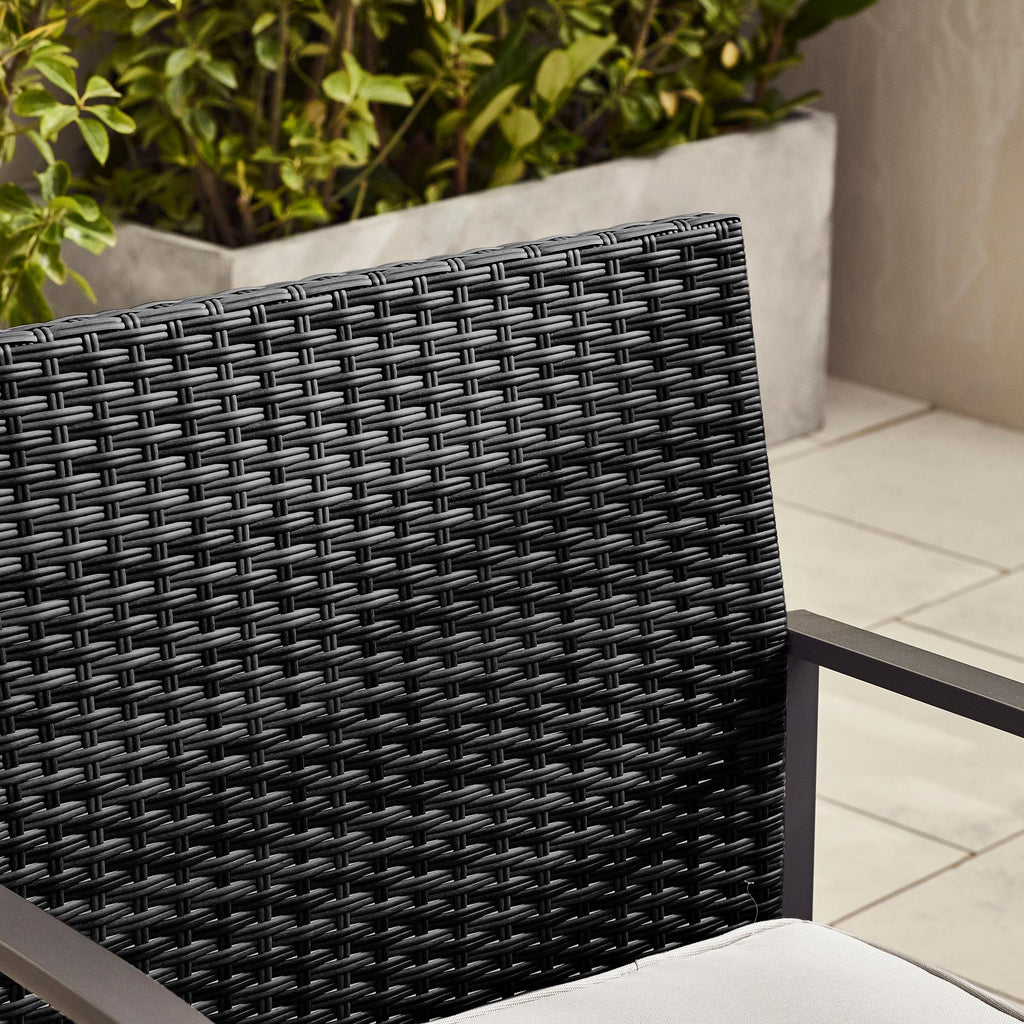 Algarve Black Rattan 2 Seat Garden Bistro Set