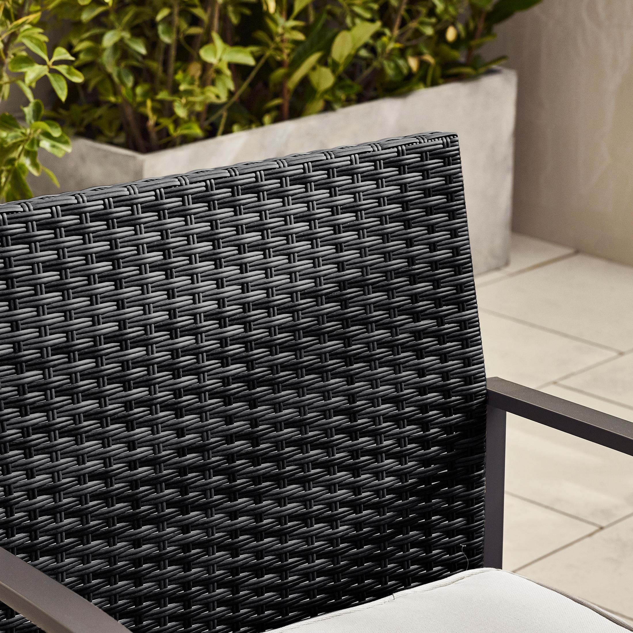 Algarve Black Rattan 2 Seat Garden Bistro Set