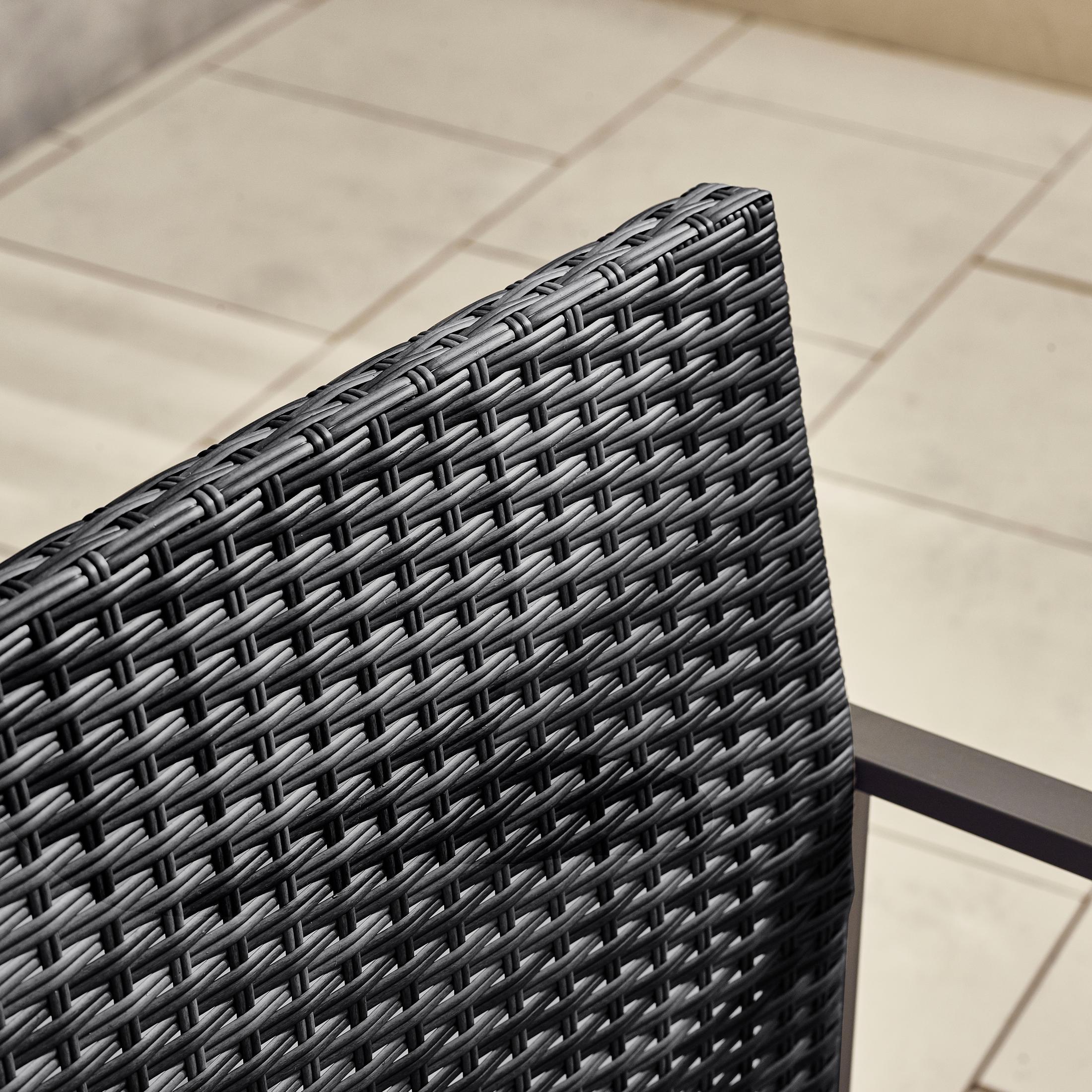 Algarve Black Rattan 2 Seat Garden Bistro Set