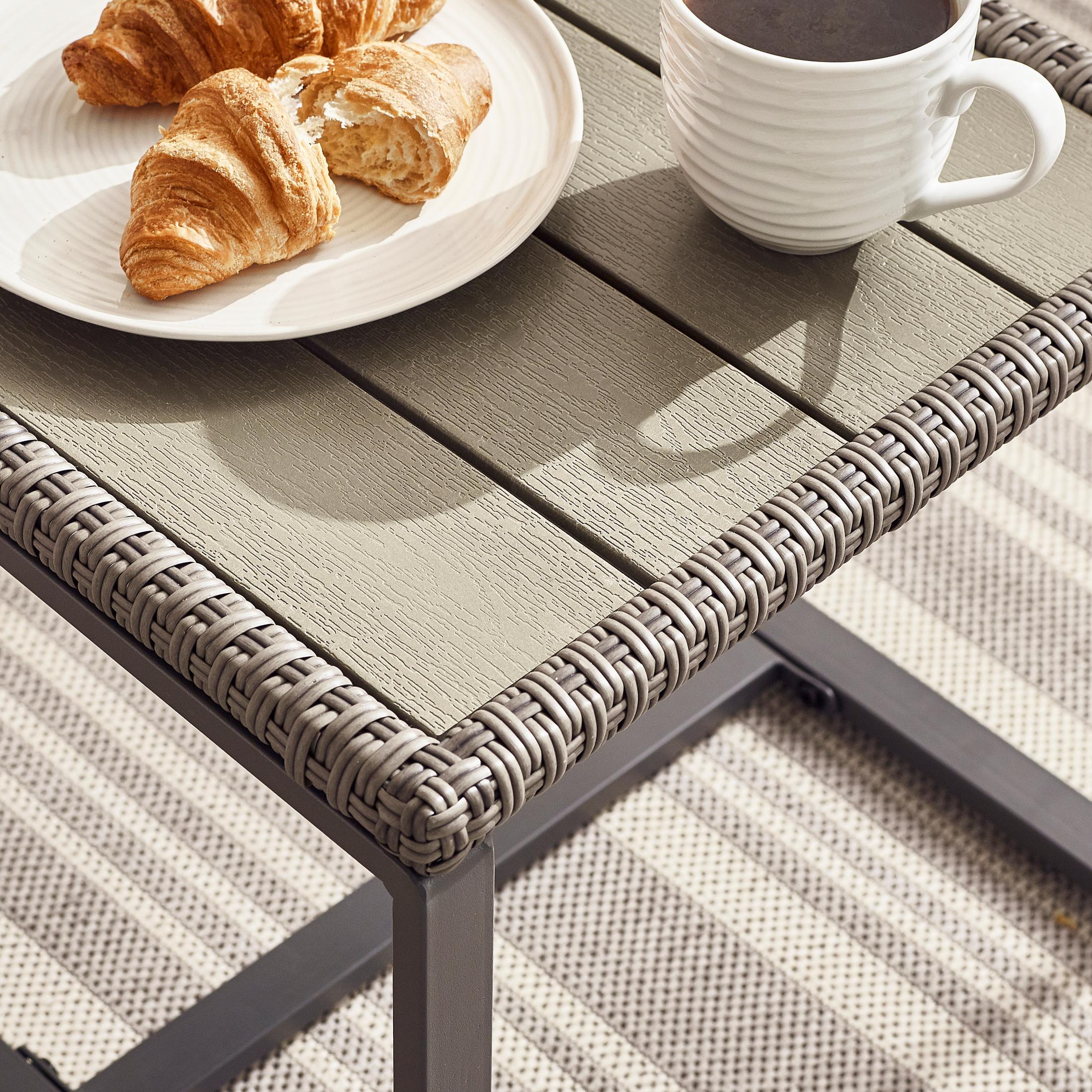 Algarve Grey Rattan 2 Seat Garden Bistro Set