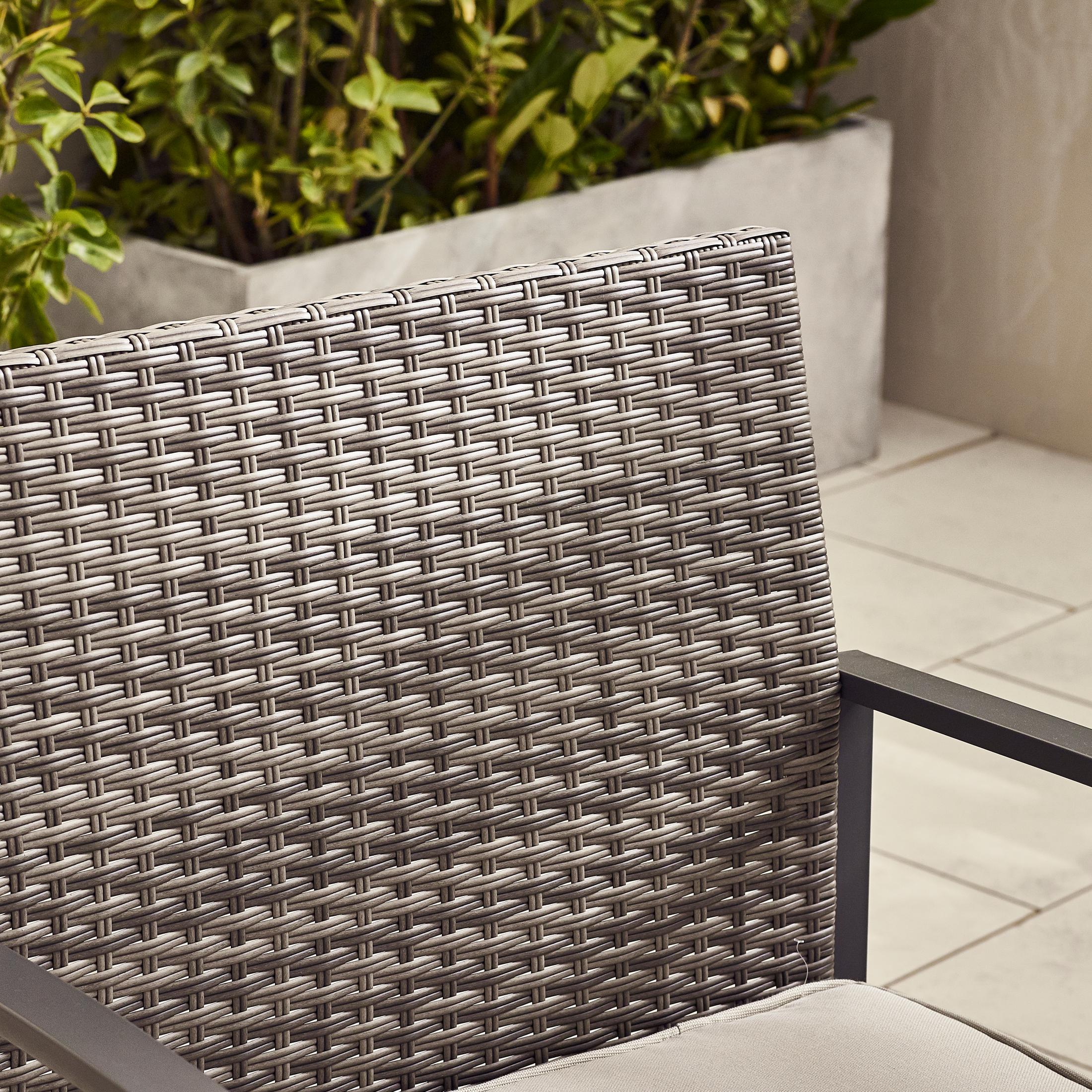 Algarve Grey Rattan 2 Seat Garden Bistro Set