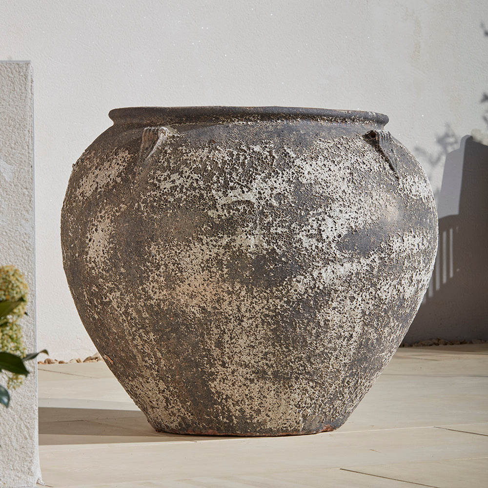 Carmen Ancient Stone | Round Garden Plant Jar
