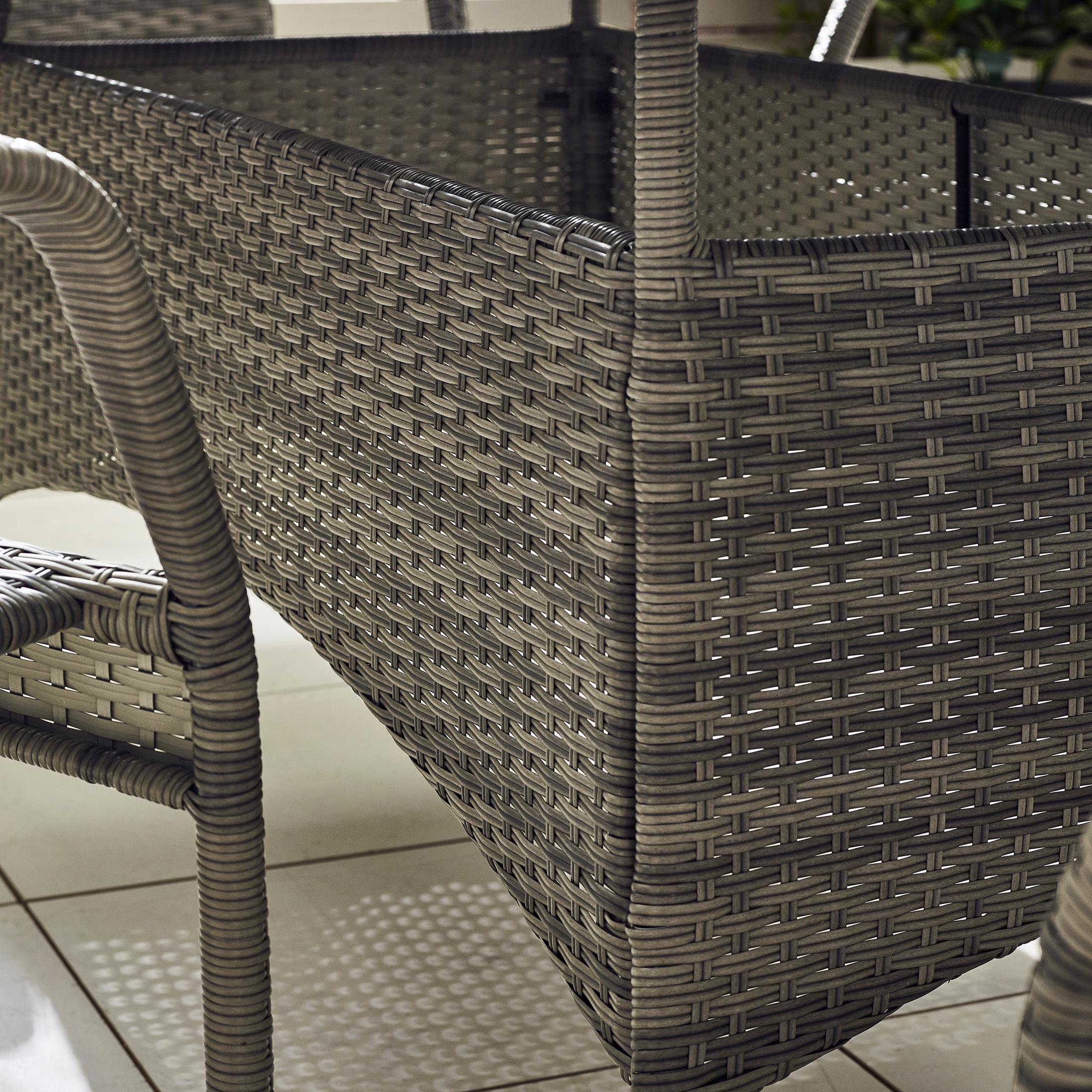 Antigua Grey Rattan 6 Seat Garden Dining Set