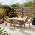 Antigua Beige Rattan 6 Seat Garden Dining Set
