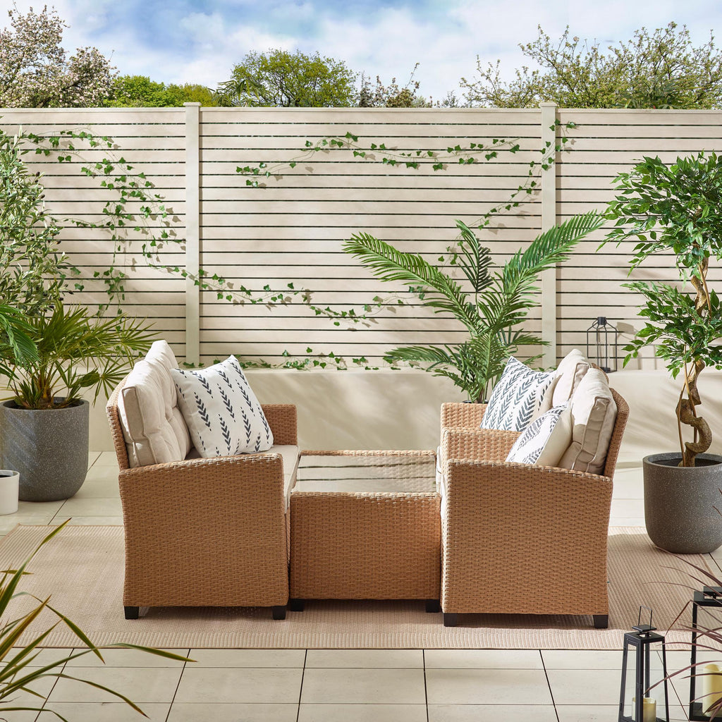 Arizona Beige Rattan 4 Seat Garden Sofa & Chairs Set