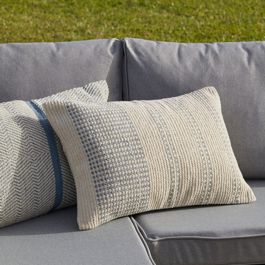 Aston 9 Seater Rattan Garden Corner Sofa Set with Grey LED Premium Cantilever Parasol - Black Weave
