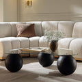 Sveti Curved Glass Coffee Table, Black