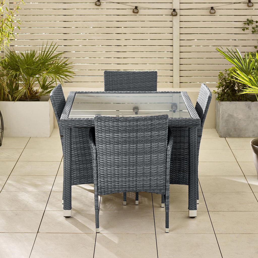 Barbados Grey Rattan 4 Seat Garden Dining Set