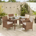 Barbados Beige Rattan 4 Seat Garden Dining Set