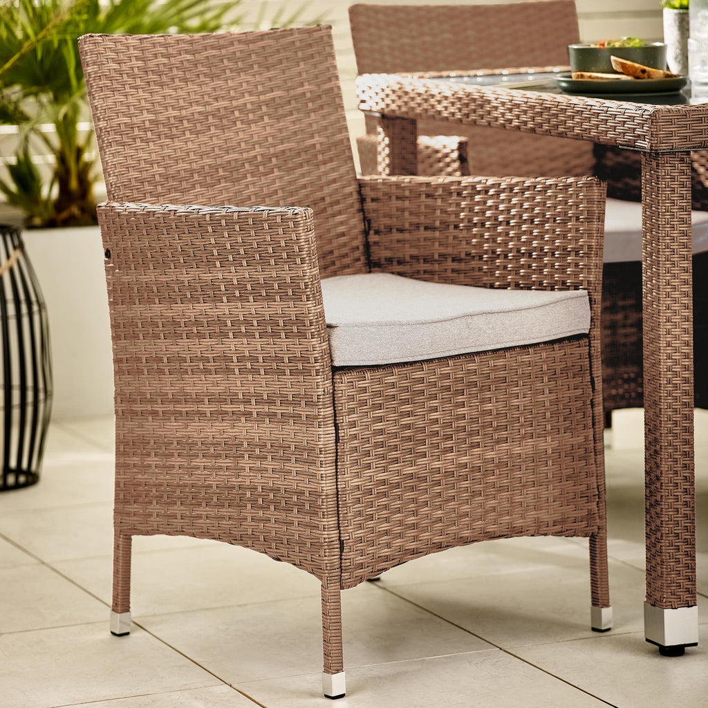 Barbados Beige Rattan 4 Seat Garden Dining Set
